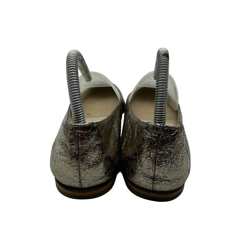 Michael Kors Bay View Gold Crinkled Metallic Round toe Ballet Flats Women' sz7.5 - Picture 5 of 11